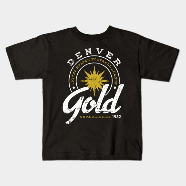 Denver Gold Kids T-Shirt by MindsparkCreative